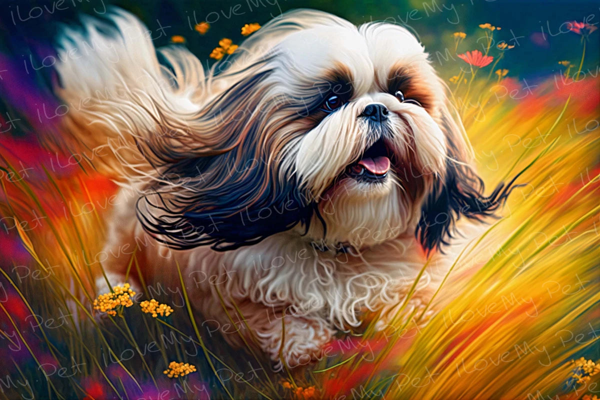 Kaleidoscope Canine Shih Tzu Wall Art Poster