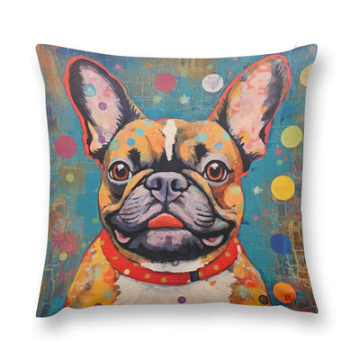Kaleidoscope of Curiosity Fawn French Bulldog Plush Pillow Case-Cushion Cover-Dog Dad Gifts, Dog Mom Gifts, French Bulldog, Home Decor, Pillows-12 