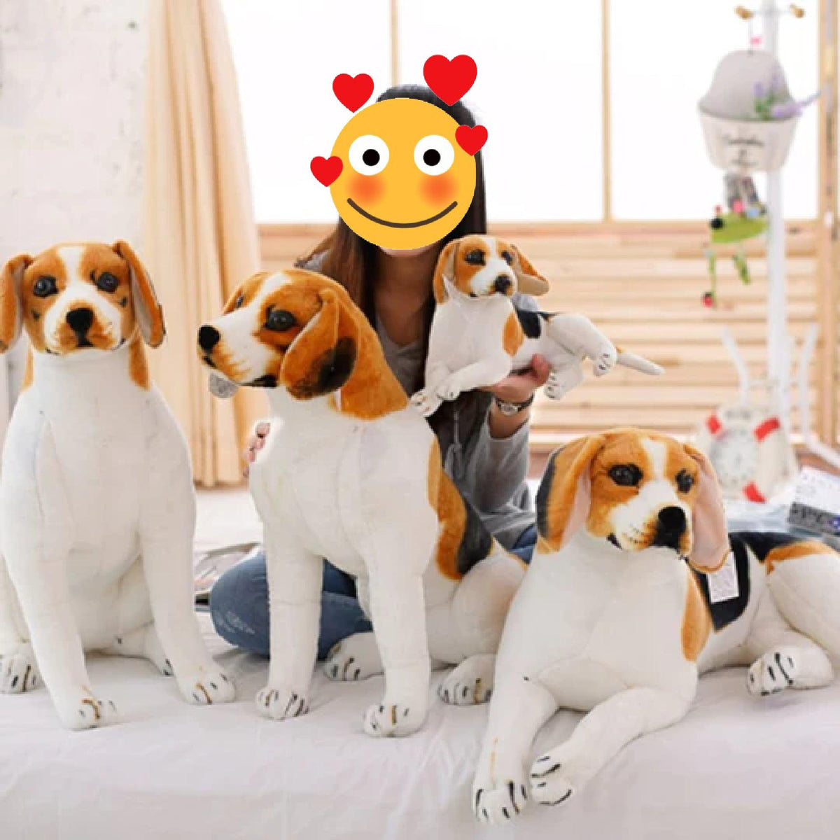 Lifelike Realistic Beagle Stuffed Animal Plush Toy (XS to Giant Size)