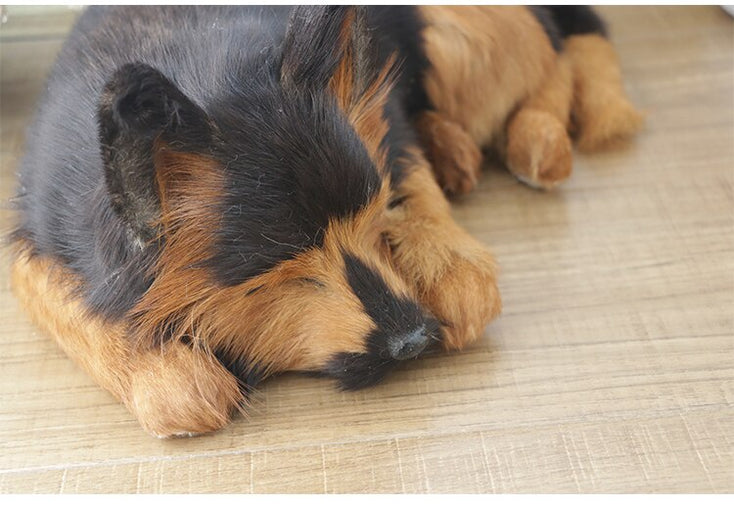 Lifelike Large Sleeping German Shepherd Stuffed Animals with Real Fur-Stuffed Animals-German Shepherd, Home Decor, Stuffed Animal-17