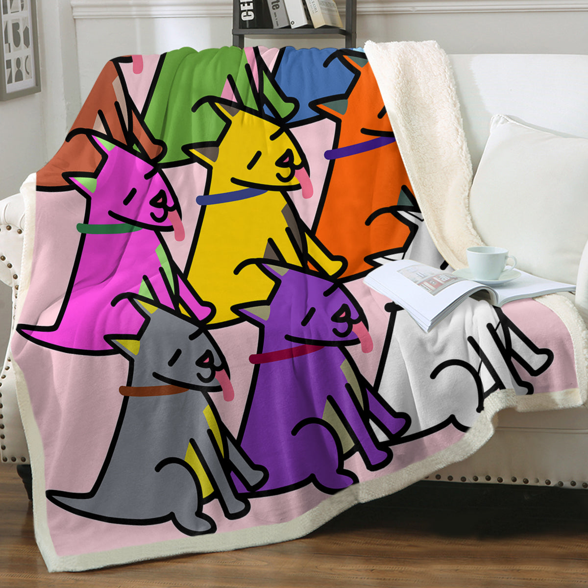 Magical Bull Terrier Love Soft Warm Fleece Blanket