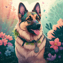 Load image into Gallery viewer, Meadow Marvel German Shepherd Wall Art Poster-Art-Dog Art, German Shepherd, Home Decor, Poster-1