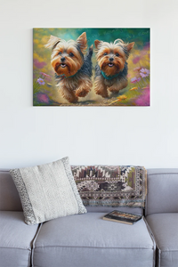 Meadow Merriment Yorkies Wall Art Poster-Art-Dog Art, Home Decor, Poster, Yorkshire Terrier-5
