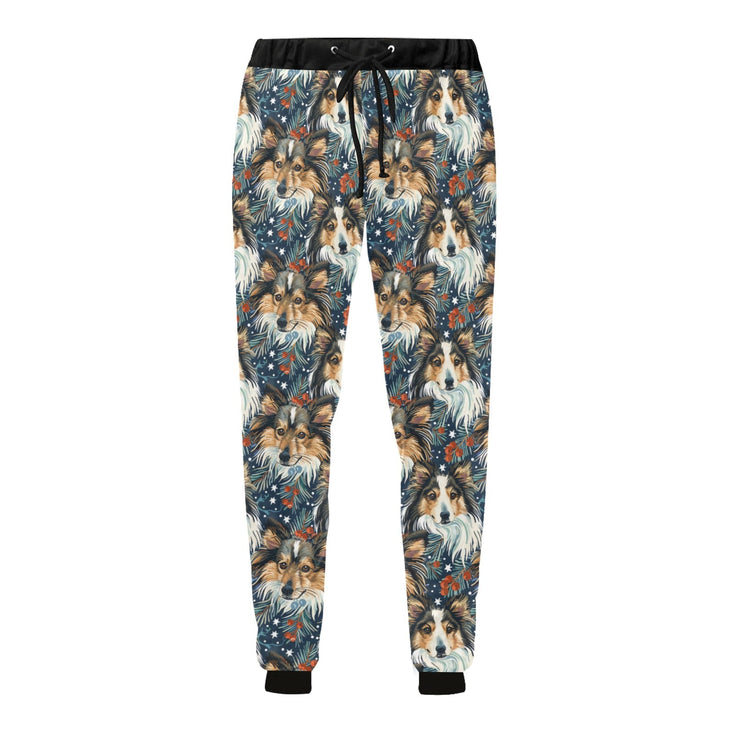Midwinter Dream Sheltie's Christmas Unisex Sweatpants-Apparel-Apparel, Christmas, Dog Dad Gifts, Dog Mom Gifts, Pajamas, sheltie, Shelties-4