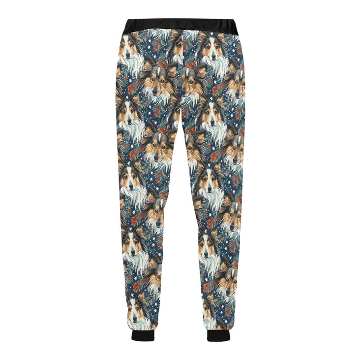 Midwinter Dream Sheltie's Christmas Unisex Sweatpants-Apparel-Apparel, Christmas, Dog Dad Gifts, Dog Mom Gifts, Pajamas, sheltie, Shelties-5