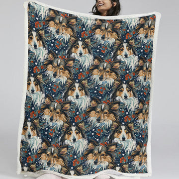 Midwinter Dream Shelties / Collies Christmas Soft Warm Fleece Blanket-Blanket-Blankets, Christmas, Dog Dad Gifts, Dog Mom Gifts, Home Decor, Rough Collie, Shetland Sheepdog-11