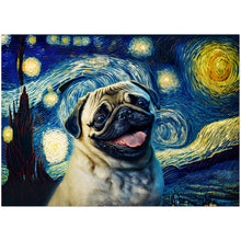 Load image into Gallery viewer, Milky Way Pug Wall Art Posters-Home Decor-Dog Art, Dogs, Home Decor, Poster, Pug-Smiling Pug-12&quot; x 16&quot; inches-2