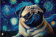 Load image into Gallery viewer, Milky Way Pug Wall Art Posters-Home Decor-Dog Art, Dogs, Home Decor, Poster, Pug-Thoughtful Pug-12&quot; x 16&quot; inches-1
