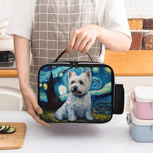 Milky Way West Highland Terrier Leather Lunch Bag-Accessories-Bags, Dog Dad Gifts, Dog Mom Gifts, Lunch Bags, West Highland Terrier-Black-ONE SIZE-2