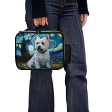Load image into Gallery viewer, Milky Way West Highland Terrier Leather Lunch Bag-Accessories-Bags, Dog Dad Gifts, Dog Mom Gifts, Lunch Bags, West Highland Terrier-Black-ONE SIZE-4