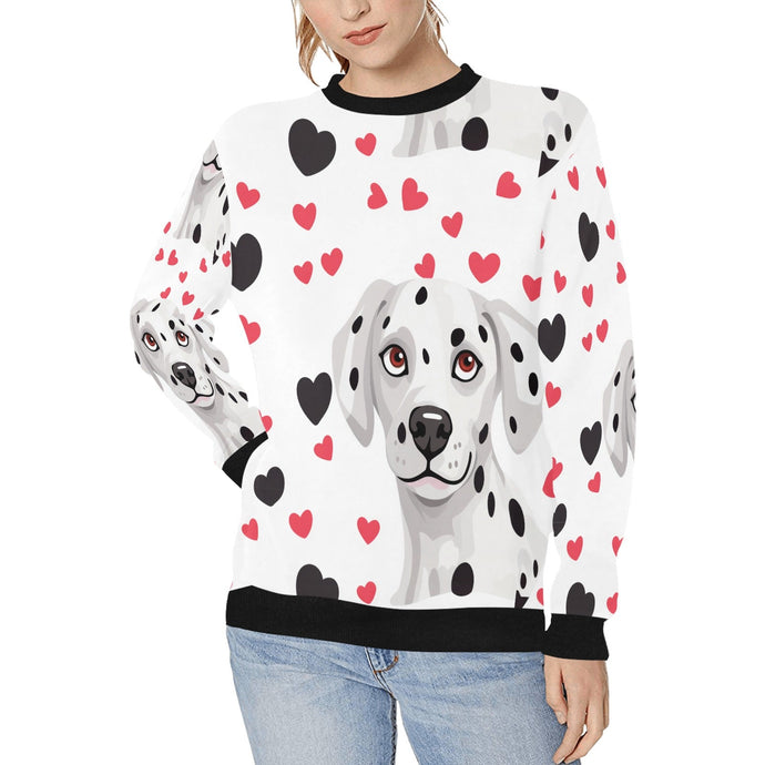 Most Precious Dalmatian Love Women's Sweatshirt-Apparel-Apparel, Dalmatian, Sweatshirt-White-S-1
