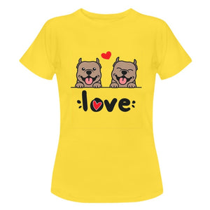 My Champagne American Bully My Biggest Love Women's Cotton T-shirt-Apparel-Apparel, Shirt, T Shirt-White2-S-8