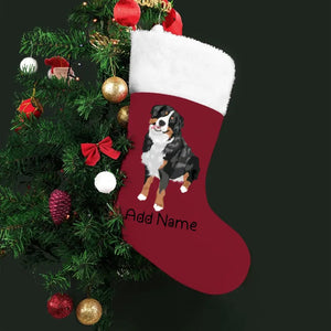 Personalized Bernese Mountain Dog Large Christmas Stocking-Christmas Ornament-Bernese Mountain Dog, Christmas, Home Decor, Personalized-Large Christmas Stocking-Christmas Red-One Size-2