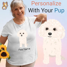 Load image into Gallery viewer, Personalized Bichon Frise Mom T Shirt for Women-Customizer-Apparel, Bichon Frise, Dog Mom Gifts, Personalized, Shirt, T Shirt-Modal T-Shirts-White-XL-1