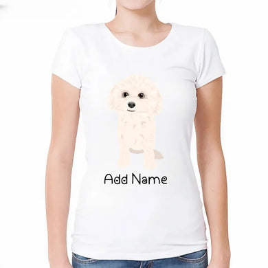 Personalized Bichon Frise Mom T Shirt for Women-Customizer-Apparel, Bichon Frise, Dog Mom Gifts, Personalized, Shirt, T Shirt-Modal T-Shirts-White-Small-1