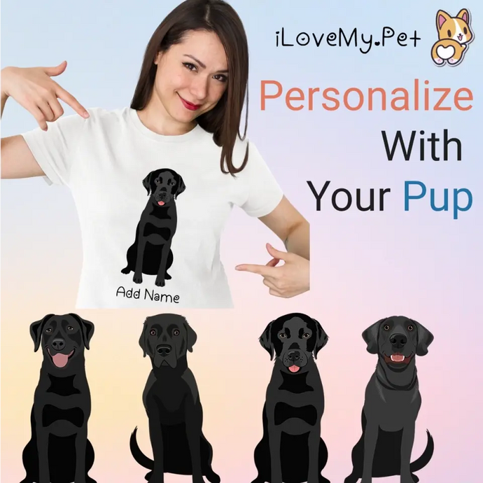 Personalized Black Lab Mom T Shirt for Women-Customizer-Apparel, Black Labrador, Dog Mom Gifts, Labrador, Personalized, Shirt, T Shirt-Modal T-Shirts-White-Small-1