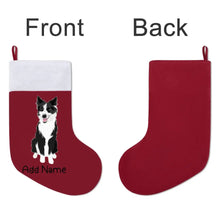 Load image into Gallery viewer, Personalized Border Collie Large Christmas Stocking-Christmas Ornament-Border Collie, Christmas, Home Decor, Personalized-Large Christmas Stocking-Christmas Red-One Size-3