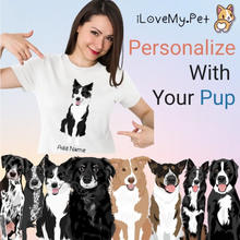 Load image into Gallery viewer, Personalized Border Collie Mom T Shirt for Women-Customizer-Apparel, Border Collie, Dog Mom Gifts, Personalized, Shirt, T Shirt-Modal T-Shirts-White-Small-1