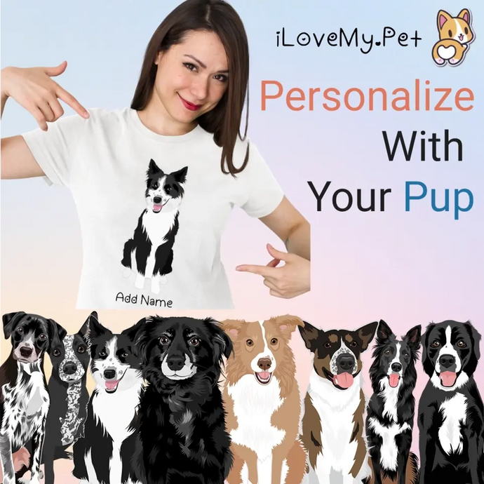Personalized Border Collie Mom T Shirt for Women-Customizer-Apparel, Border Collie, Dog Mom Gifts, Personalized, Shirt, T Shirt-Modal T-Shirts-White-Small-1