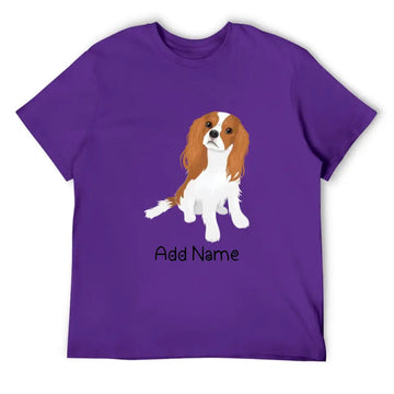 Personalized Cavalier King Charles Spaniel Dad Cotton T Shirt-Apparel-Apparel, Cavalier King Charles Spaniel, Dog Dad Gifts, Personalized, Shirt, T Shirt-Men's Cotton T Shirt-Purple-Medium-18