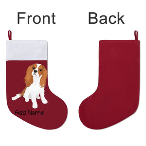 Personalized Cavalier King Charles Spaniel Large Christmas Stocking-Christmas Ornament-Cavalier King Charles Spaniel, Christmas, Home Decor, Personalized-Large Christmas Stocking-Christmas Red-One Size-3