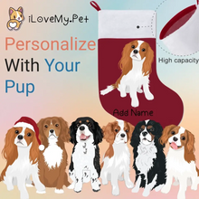 Load image into Gallery viewer, Personalized Cavalier King Charles Spaniel Large Christmas Stocking-Christmas Ornament-Cavalier King Charles Spaniel, Christmas, Home Decor, Personalized-Large Christmas Stocking-Christmas Red-One Size-1