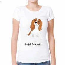 Load image into Gallery viewer, Personalized Cavalier King Charles Spaniel T Shirt for Women-Customizer-Apparel, Cavalier King Charles Spaniel, Dog Mom Gifts, Personalized, Shirt, T Shirt-Modal T-Shirts-White-Small-2