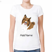 Load image into Gallery viewer, Personalized Collie / Sheltie Mom T Shirt for Women-Customizer-Apparel, Dog Mom Gifts, Personalized, Rough Collie, Shetland Sheepdog, Shirt, T Shirt-2