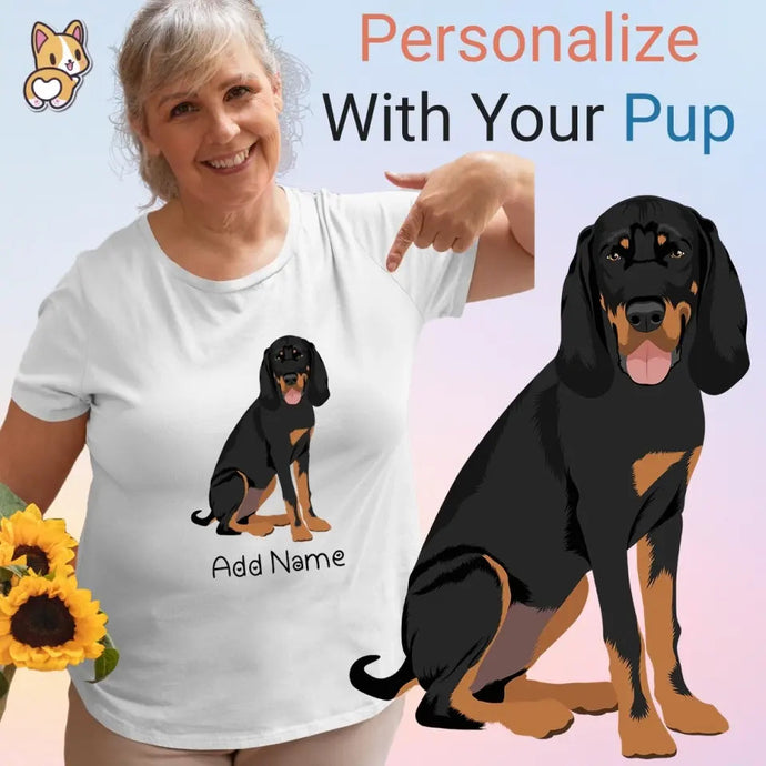 Personalized Coonhound Mom T Shirt for Women-Customizer-Apparel, Dog Mom Gifts, Personalized, Shirt, T Shirt-Modal T-Shirts-White-Small-1
