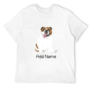 Personalized English Bulldog Dog Dad Cotton T Shirt-Apparel-Apparel, Dog Dad Gifts, English Bulldog, Personalized, Shirt, T Shirt-Men's Cotton T Shirt-White-Medium-10