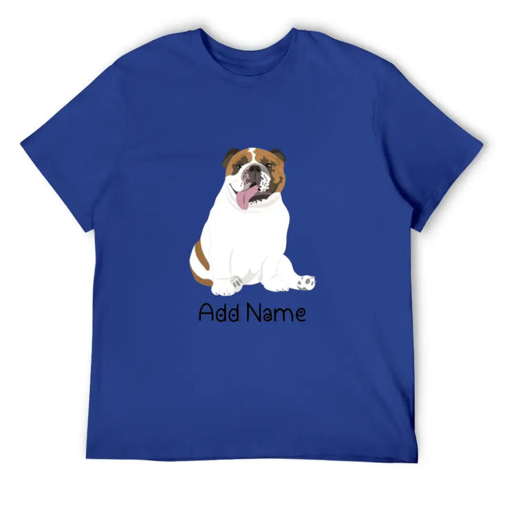 Personalized English Bulldog Dog Dad Cotton T Shirt-Apparel-Apparel, Dog Dad Gifts, English Bulldog, Personalized, Shirt, T Shirt-Men's Cotton T Shirt-Blue-Medium-11