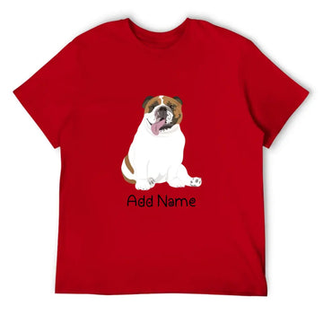 Personalized English Bulldog Dog Dad Cotton T Shirt-Apparel-Apparel, Dog Dad Gifts, English Bulldog, Personalized, Shirt, T Shirt-Men's Cotton T Shirt-Red-Medium-14