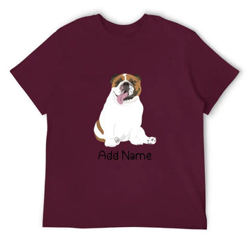 Personalized English Bulldog Dog Dad Cotton T Shirt-Apparel-Apparel, Dog Dad Gifts, English Bulldog, Personalized, Shirt, T Shirt-Men's Cotton T Shirt-Maroon-Medium-15