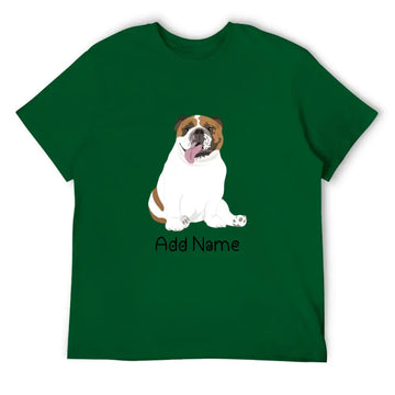 Personalized English Bulldog Dog Dad Cotton T Shirt-Apparel-Apparel, Dog Dad Gifts, English Bulldog, Personalized, Shirt, T Shirt-Men's Cotton T Shirt-Green-Medium-16