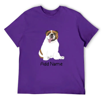 Personalized English Bulldog Dog Dad Cotton T Shirt-Apparel-Apparel, Dog Dad Gifts, English Bulldog, Personalized, Shirt, T Shirt-Men's Cotton T Shirt-Purple-Medium-18
