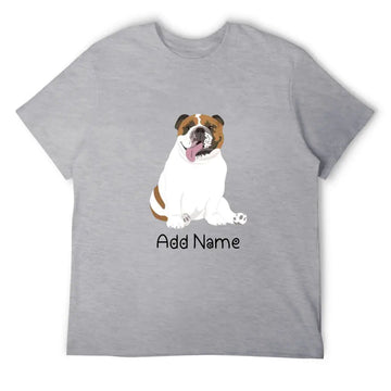 Personalized English Bulldog Dog Dad Cotton T Shirt-Apparel-Apparel, Dog Dad Gifts, English Bulldog, Personalized, Shirt, T Shirt-Men's Cotton T Shirt-Gray-Medium-19
