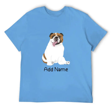Personalized English Bulldog Dog Dad Cotton T Shirt-Apparel-Apparel, Dog Dad Gifts, English Bulldog, Personalized, Shirt, T Shirt-Men's Cotton T Shirt-Sky Blue-Medium-2