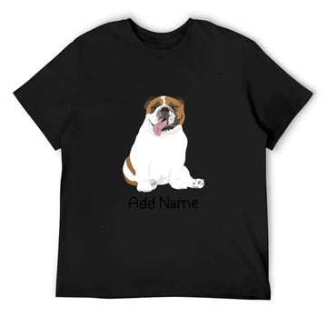 Personalized English Bulldog Dog Dad Cotton T Shirt-Apparel-Apparel, Dog Dad Gifts, English Bulldog, Personalized, Shirt, T Shirt-Men's Cotton T Shirt-Black-Medium-9