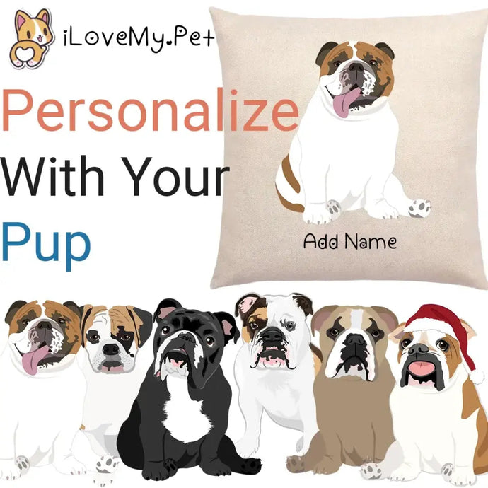 Personalized English Bulldog Linen Pillowcase-Home Decor-Dog Dad Gifts, Dog Mom Gifts, English Bulldog, Home Decor, Personalized, Pillows-Linen Pillow Case-Cotton-Linen-12
