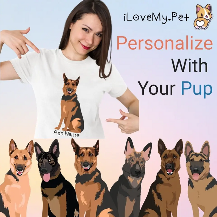 Personalized German Shepherd Mom T Shirt for Women-Customizer-Apparel, Dog Mom Gifts, German Shepherd, Personalized, Shirt, T Shirt-Modal T-Shirts-White-Small-1