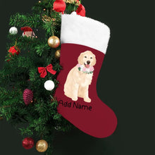 Load image into Gallery viewer, Personalized Golden Retriever Large Christmas Stocking-Christmas Ornament-Christmas, Golden Retriever, Home Decor, Personalized-Large Christmas Stocking-Christmas Red-One Size-2