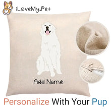 Load image into Gallery viewer, Personalized Great Pyrenees Linen Pillowcase-Home Decor-Dog Dad Gifts, Dog Mom Gifts, Great Pyrenees, Home Decor, Personalized, Pillows-Linen Pillow Case-Cotton-Linen-12&quot;x12&quot;-1