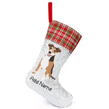 Load image into Gallery viewer, Personalized Jack Russell Terrier Shiny Sequin Christmas Stocking-Christmas Ornament-Christmas, Home Decor, Jack Russell Terrier, Personalized-Sequinned Christmas Stocking-Sequinned Silver White-One Size-2