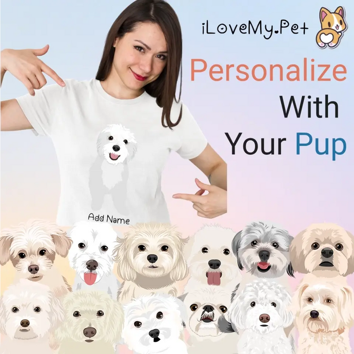 Personalized Maltese Mom T Shirt for Women-Customizer-Apparel, Dog Mom Gifts, Maltese, Personalized, Shirt, T Shirt-Modal T-Shirts-White-Small-1