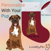 Load image into Gallery viewer, Personalized Mastiff Large Christmas Stocking-Christmas Ornament-Christmas, English Mastiff, Home Decor, Personalized-Large Christmas Stocking-Christmas Red-One Size-1