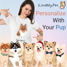 Load image into Gallery viewer, Personalized Pomeranian Mom T Shirt for Women-Customizer-Apparel, Dog Mom Gifts, Personalized, Pomeranian, Shirt, T Shirt-Modal T-Shirts-White-XL-1