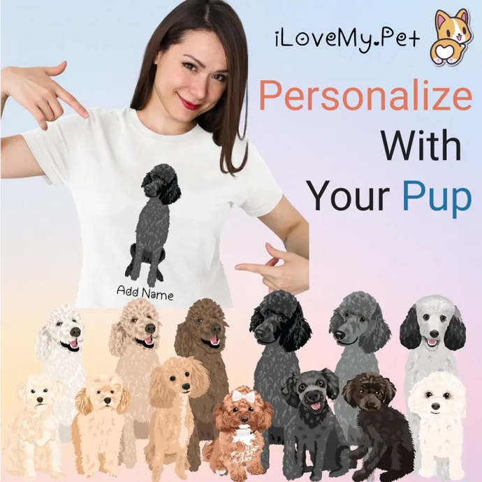 Personalized Poodle Mom T Shirt for Women-Customizer-Apparel, Dog Mom Gifts, Personalized, Poodle, Shirt, T Shirt-Modal T-Shirts-White-XL-1
