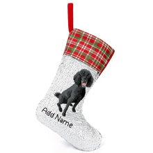 Load image into Gallery viewer, Personalized Poodle Shiny Sequin Christmas Stocking-Christmas Ornament-Christmas, Home Decor, Personalized, Poodle-Sequinned Christmas Stocking-Sequinned Silver White-One Size-2
