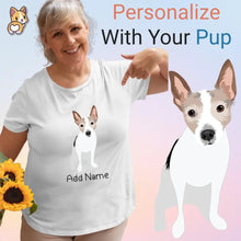 Load image into Gallery viewer, Personalized Rat Terrier Mom T Shirt for Women-Customizer-Apparel, Dog Mom Gifts, Personalized, Rat Terrier, Shirt, T Shirt-Modal T-Shirts-White-XL-1