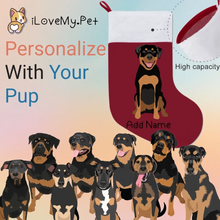 Load image into Gallery viewer, Personalized Rottweiler Large Christmas Stocking-Christmas Ornament-Christmas, Home Decor, Personalized, Rottweiler-Large Christmas Stocking-Christmas Red-One Size-1